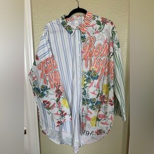 Oversized Shirt & shorts set by Anthropologie. Size L NWOT